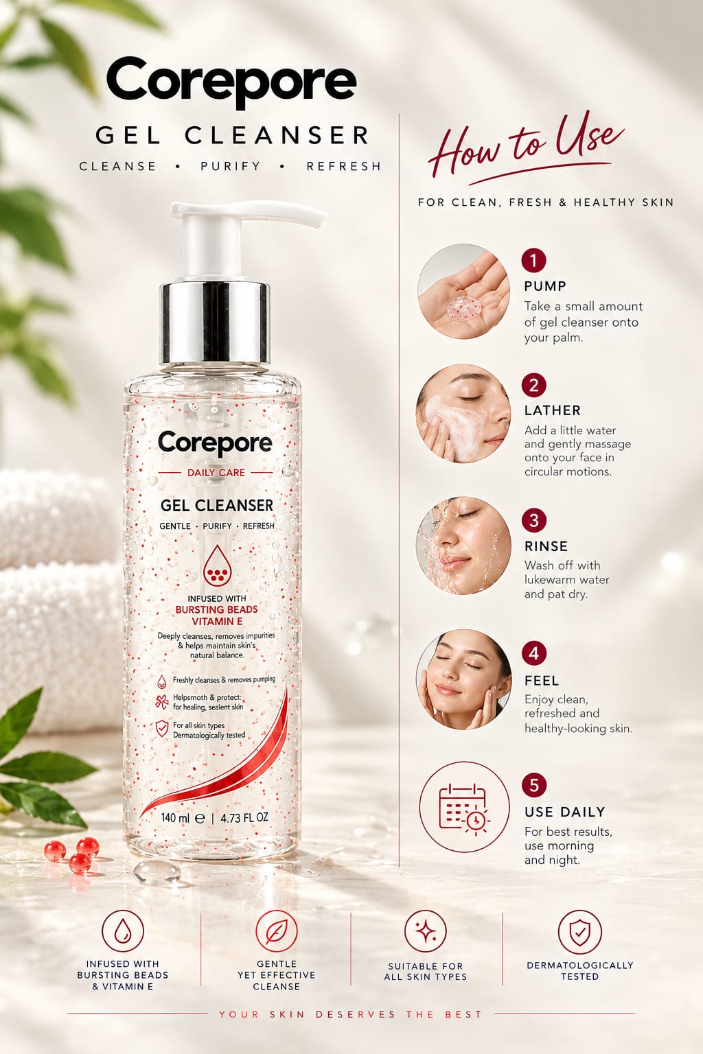 Vitamin E + Glycerin Hydrating Gel Cleanser