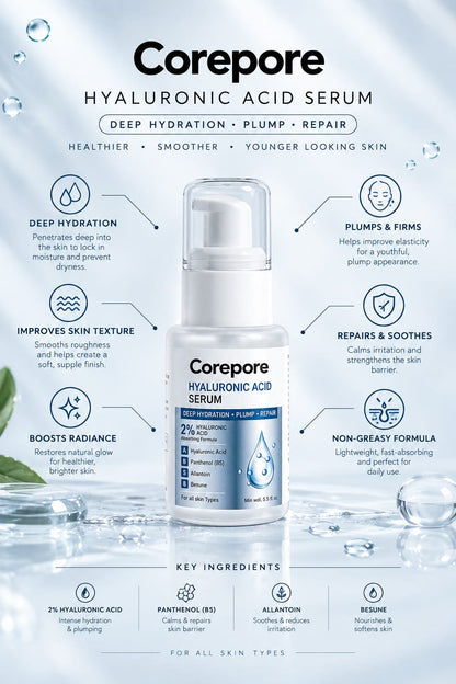 2% Hyaluronic Acid + Panthenol Hydrating Serum