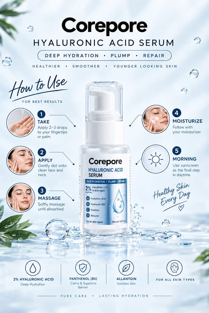 2% Hyaluronic Acid + Panthenol Hydrating Serum